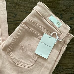 NEW AG Mari High Rise Slim Straight Cloud Soft Denim Vintage Pink Size 29